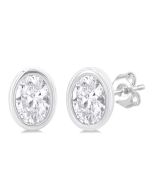 LinPhoVel IsXeIs 14K White Gold Diamond Bezel Earrings
