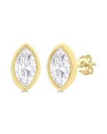 ElZenIs CelZenNo 14K White Gold Diamond Bezel Earrings