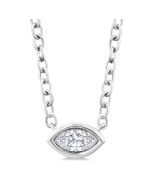 Minerva Harrier Marquise Shape East-West Bezel Set Petite Diamond Fashion Pendant