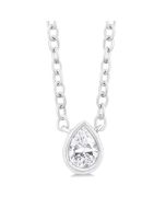 Yew Cascade Pear Shape Bezel Set Petite Diamond Fashion Pendant