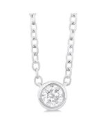 Aurora Celestia Round Shape Bezel Set Petite Diamond Fashion Pendant