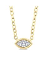 Gale Solstice Marquise Shape East-West Bezel Set Petite Diamond Fashion Pendant