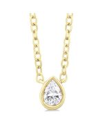 Juniper Saffron Pear Shape Bezel Set Petite Diamond Fashion Pendant