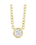 Symphony Harbor Round Shape Bezel Set Petite Diamond Fashion Pendant