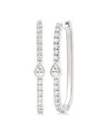 PhoCelSol 14K White Gold Diamond Fashion Earrings