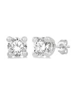 VioOnLin 14K White Gold Diamond Earrings