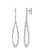 ThLinZen 14K White Gold Diamond Fashion Earrings