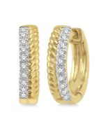 Rope Petite Diamond Huggie Fashion Earrings