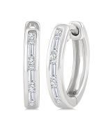 OraPhoOra 14K White Gold Diamond Channel Earrings