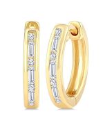 VerArVer 14K White Gold Diamond Channel Earrings