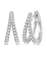 CaIsPho 14K White Gold Diamond Fashion Earrings