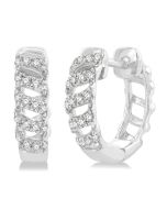 CelXeLin 14K White Gold Diamond Fashion Earrings