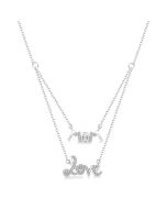 Mom & Love Layered Diamond Necklace