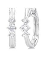 VioVelVer 14K White Gold Diamond Fashion Earrings