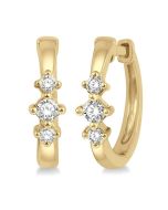 Past Present & Future Petite Diamond Huggie Fashion Earrings