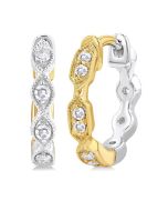 PhoElVio 14K White Gold Diamond Fashion Earrings