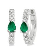 LoMir 14K White Gold Diamond Statement Earrings