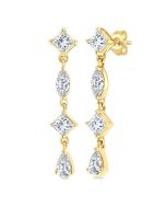 LuxLinRa VelZenVer 14K White Gold Diamond Fashion Earrings