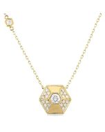 Hexagon Shape Diamond Fashion Necklace