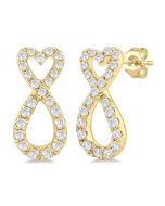 LuxCelLux 14K White Gold Diamond Fashion Earrings