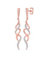 Swirl Diamond Fashion Long Earrings