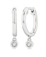 RaVelVer LuxLoAr 14K White Gold Diamond Bezel Earrings