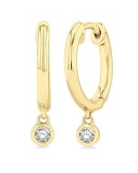 NoLoLux 14K White Gold Diamond Bezel Earrings