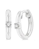 White Gold Petite Diamond Huggie Earrings