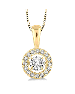 Cascade Evergreen Round Shape Emotion Halo Diamond Pendant