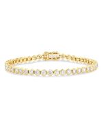Marbella Voyage Poise Hexagon Shape Bezel Set Diamond Tennis Bracelet