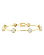 Round Shape Bar Link Shine Bright Diamond Bracelet