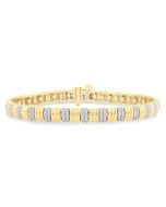 Ribbed Diamond Fashion Bracelet