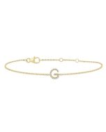 Block 'G' Initial Diamond Chain Bracelet