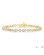 Valora Silhouette Opus Oval Shape North South Bezel Set Diamond Tennis Bracelet