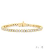 Luminara Chorus Serenity Emerald Shape North South Bezel Set Diamond Tennis Bracelet