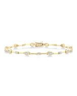 Oval Shape Bezel Set Diamond Bracelet