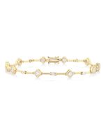 Princess Shape Bezel Set Diamond Bracelet