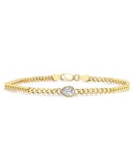Pear Shape Curb Diamond Fashion Bracelet
