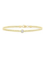 Round Shape Curb Diamond Fashion Bracelet