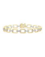 Bold Octagon Shape Link Diamond Fashion Bracelet