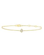 Clover Bezel Petite Diamond Fashion Chain Bracelet