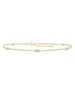 Marquise Shape Diamond Station Chain Bracelet