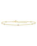 Round Shape Diamond Station Chain Bracelet