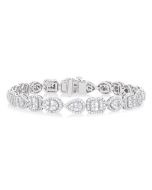 Mixed Shape Halo Fusion Diamond Bracelet