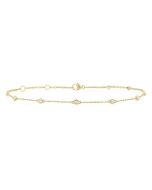 Bezel Set Diamond Station Chain Anklet