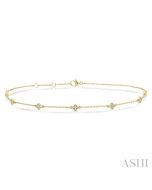 Clover Diamond Station Chain Bracelet