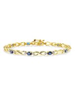 Oval Shape Gemstone & Diamond Bracelet
