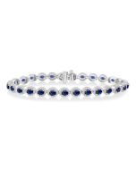 Oval Shape Gemstone & Halo Diamond Bracelet
