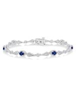 Oval Shape Gemstone & Diamond Bracelet