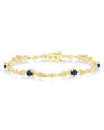 Oval Shape Gemstone & Diamond Bracelet